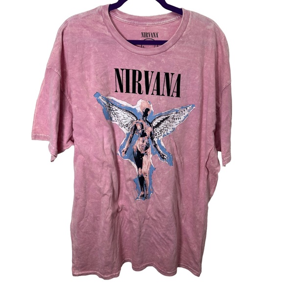 NIRVANA Angel Graphic Pink Tee NWOT - Picture 1 of 4